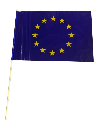 BANDERA EUROPA PLASTICO 80X53 CON PALO   BANDERA EUROPA PLASTICO 80X53 CON PALO