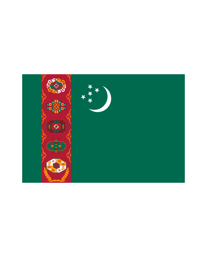 Bandera Turkmenistán 10 x 15 cm.