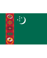 Bandera Turkmenistán 10 x 15 cm.