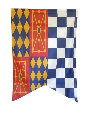 BANDERA MEDIEVAL CUADROS  150X100 TERMINADA DOS PICOS   BANDERA MEDIEVAL CUADROS  150X100 TERMINADA DOS PICOS