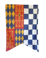 BANDERA MEDIEVAL CUADROS  150X100 TERMINADA DOS PICOS   BANDERA MEDIEVAL CUADROS  150X100 TERMINADA DOS PICOS