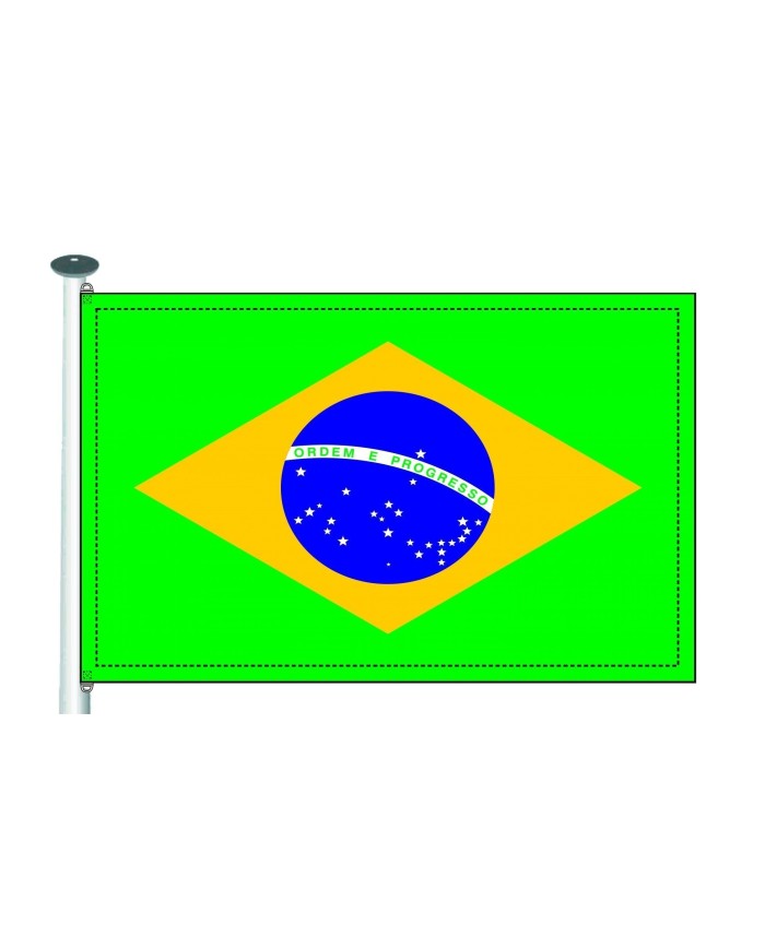 Bandera Brasil con anillas y refuerzo