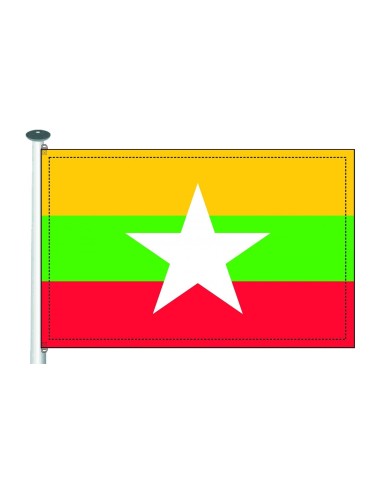 Bandera Birmania 10 x 15 cm.