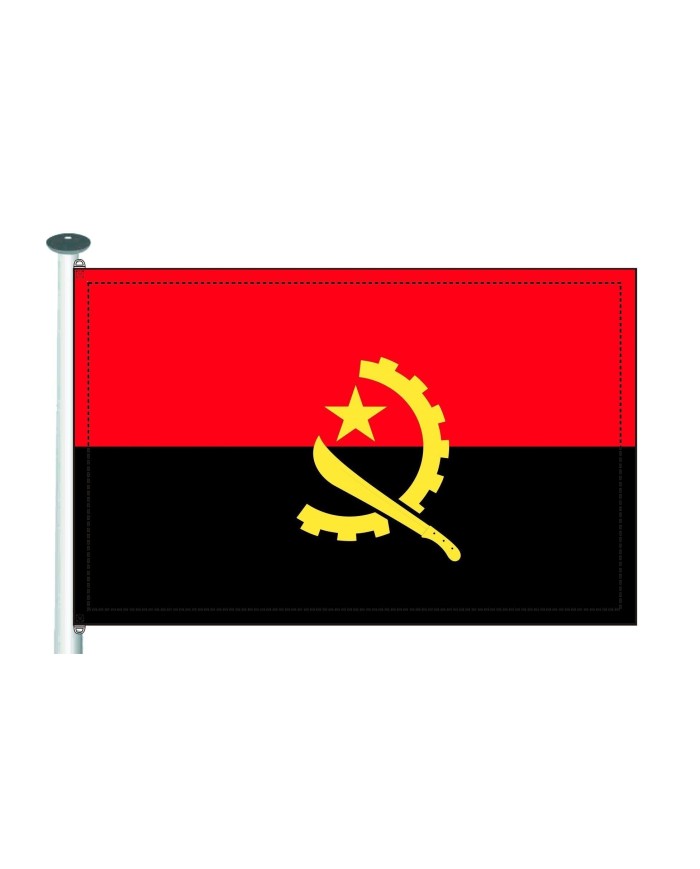 Bandera Angola 10 x 15 cm.