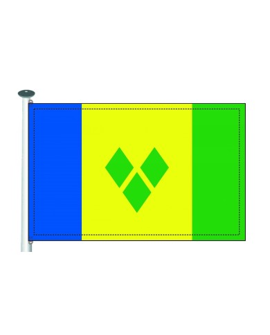 Bandera San Vicente y Granadina 10 x 15 cm. Bandera San Vicente y Granadina 10 x 15 cm.
