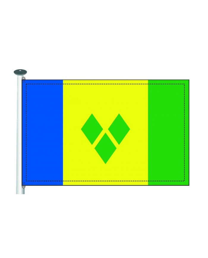 Bandera San Vicente y Granadina 10 x 15 cm. Bandera San Vicente y Granadina 10 x 15 cm.