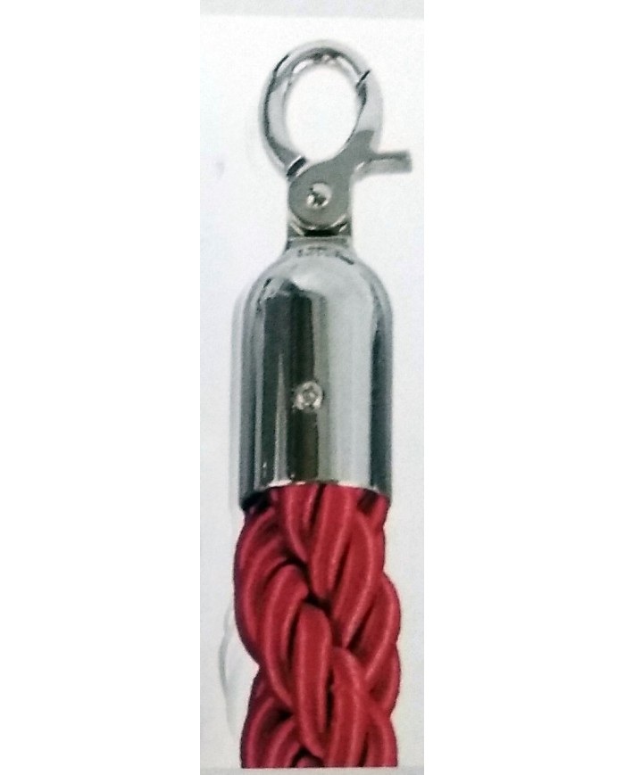 Cordón trenzado rojo 1,50 MT. casquillos cromados