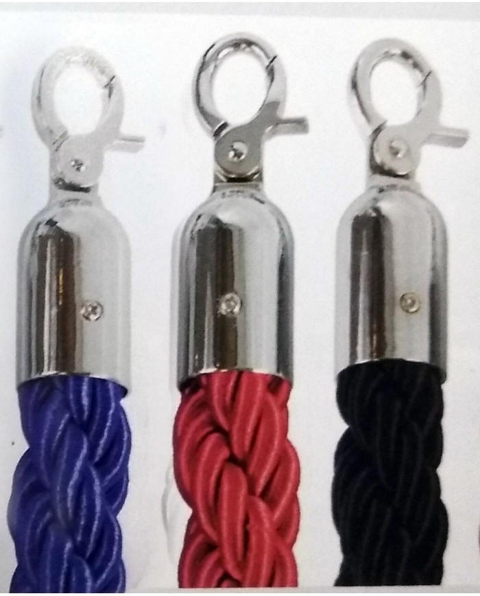 Cordón trenzado rojo 1,50 MT. casquillos cromados