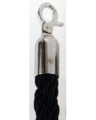 Cordón trenzado negro 1,50 MT. casquillos cromados Cordón trenzado negro 1,50 MT. casquillos cromados