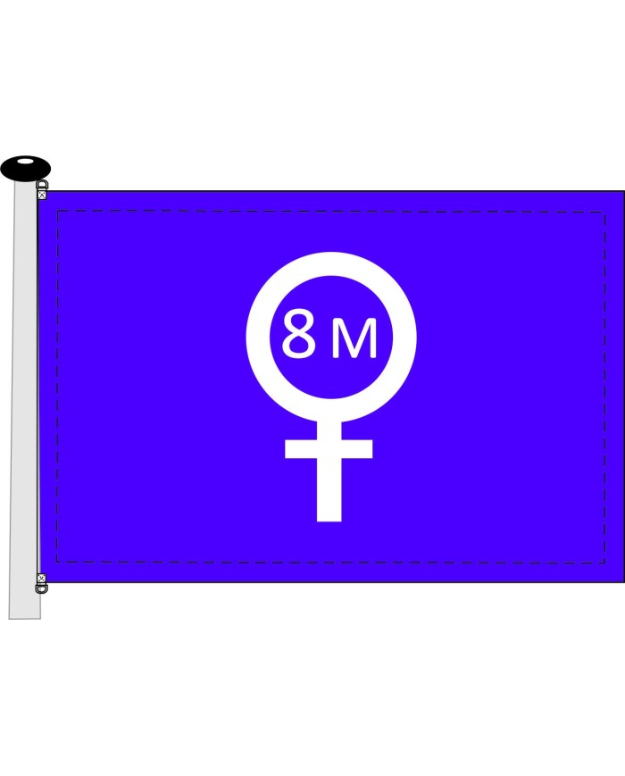 Bandera 8 de Marzo día de la mujer