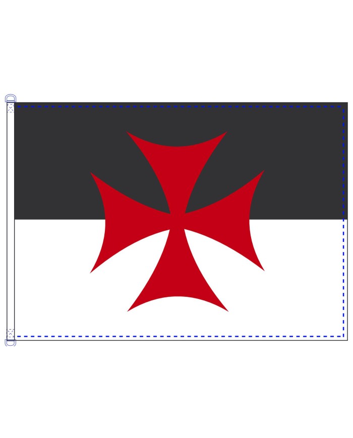 Bandera de los Templarios rojo y negro