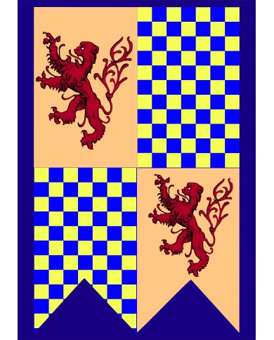 Bandera Medieval León tablero ajedrezado