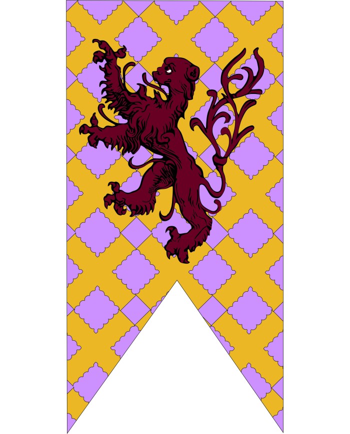 Bandera Medieval Celosia y León Rampante