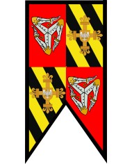 Bandera medieval  Cruz  y  Flores de Lis